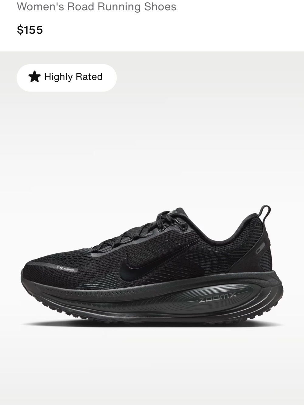 Nike Women Black Athletic Road Running Shoes
